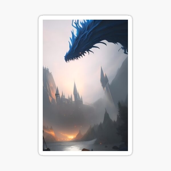 Castle and Dragon Sticker