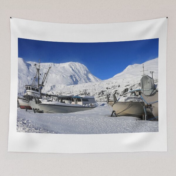 Item preview, Snow-covered boats ashore designed and sold by zumi.