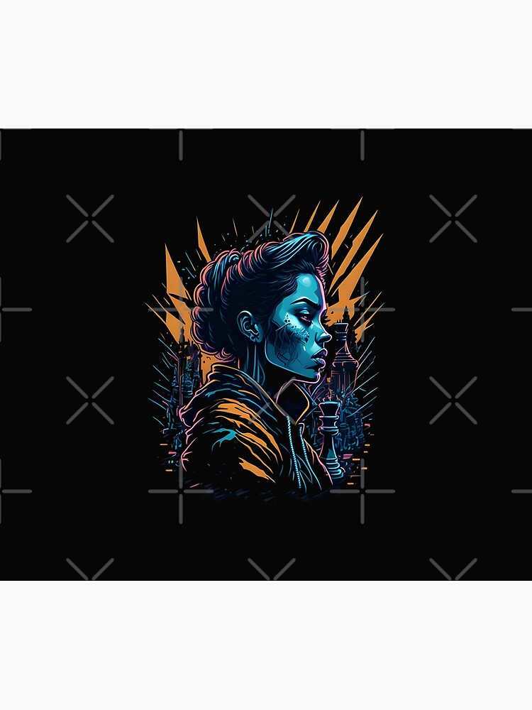 Disover "Queen's Gambit: Colorful Digital Art & Clothing - Female Chess Players" Tapestry