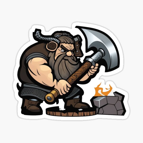 Olaf "The Slayer" - Digital Viking Sticker Sticker