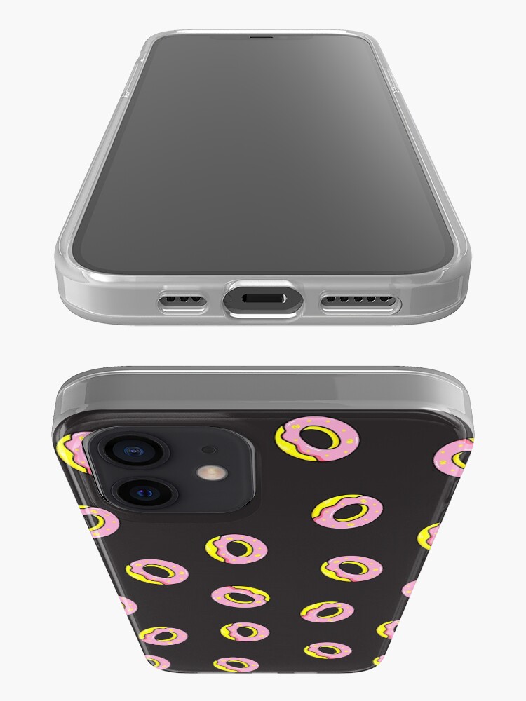 Alternate view of Donuts on Black iPhone Case & Cover