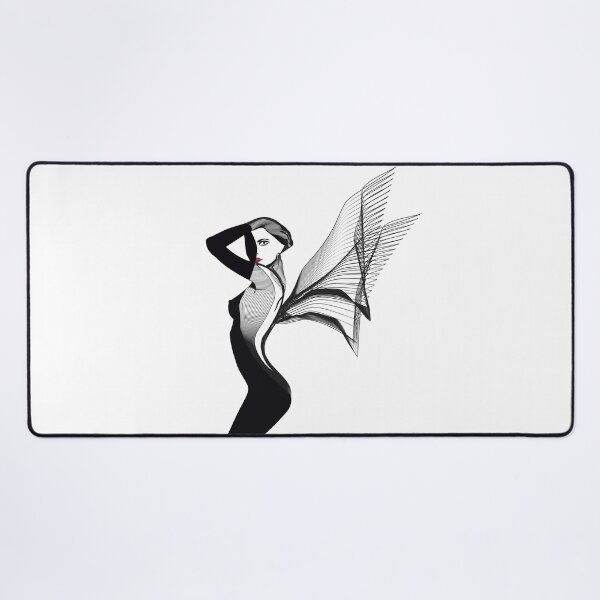 Item preview, Stylized perfect fashion woman with mesh wings designed and sold by uliklo.