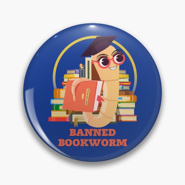 Item preview, Progressive "Banned Bookworm" stacks of books light arc designed and sold by Write-to-Rebel.