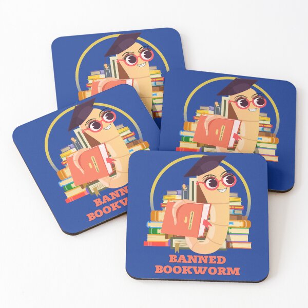 Item preview, Progressive "Banned Bookworm" stacks of books light arc designed and sold by Write-to-Rebel.