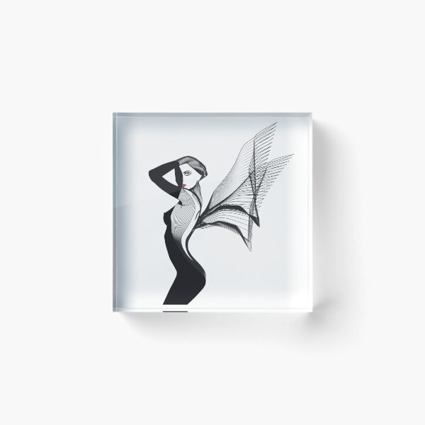 Item preview, Stylized perfect fashion woman with mesh wings designed and sold by uliklo.