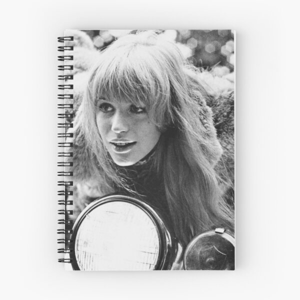 Item preview, Girl on a motorcycle 1968, Black and white fashion photography, marianne faithful designed and sold by HoneymoonHotel.