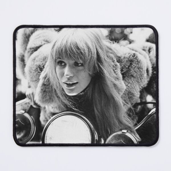 Item preview, Girl on a motorcycle 1968, Black and white fashion photography, marianne faithful designed and sold by HoneymoonHotel.