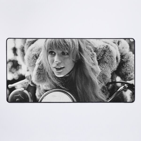 Item preview, Girl on a motorcycle 1968, Black and white fashion photography, marianne faithful designed and sold by HoneymoonHotel.