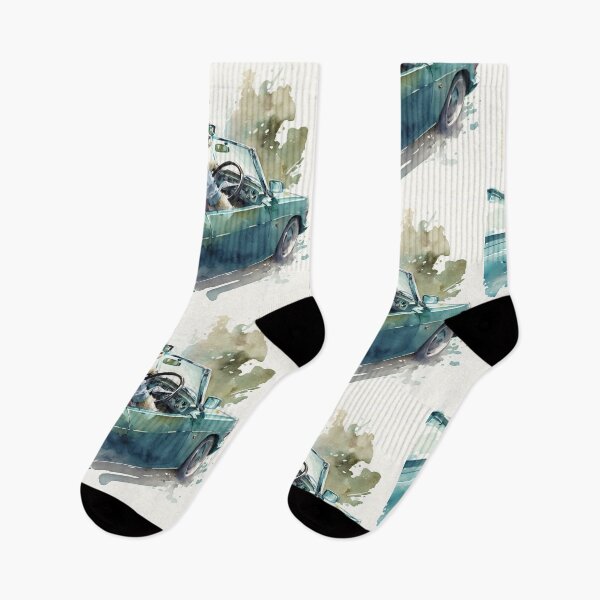 Item preview, Watercolor funny animal illustration - cat driving a fancy sports car designed and sold by Garland05.