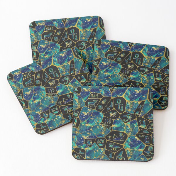 Item preview, Egyptian  Gold and Marble Voronoi diagram designed and sold by k9printart.
