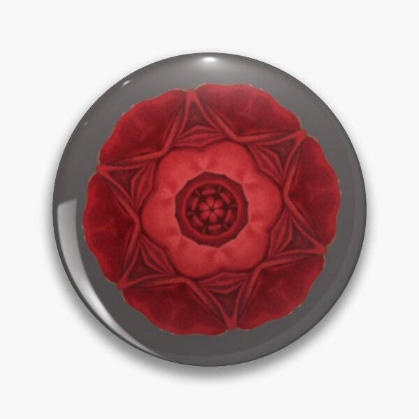 Item preview, Red Flower Design Floral Mandala on Dark Gray designed and sold by kattakitty.
