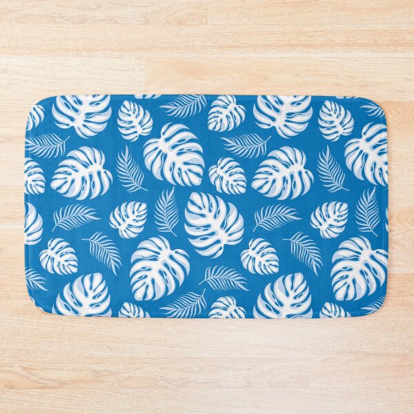 Item preview, Tropical Plants Leaf On Blue Background designed and sold by TheCatmeow2000.