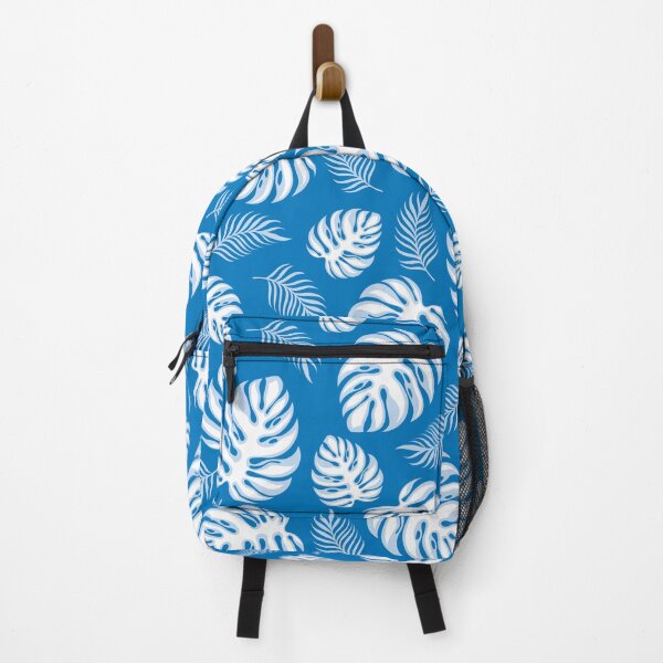 Item preview, Tropical Plants Leaf On Blue Background designed and sold by TheCatmeow2000.