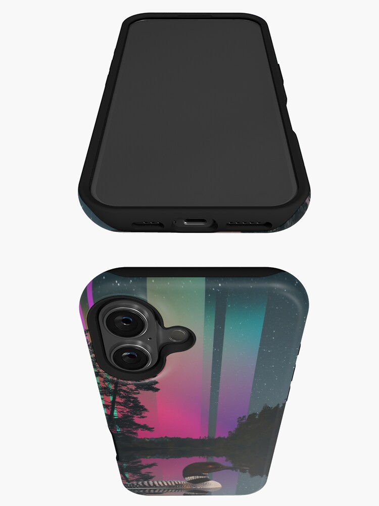 Thumbnail 3 of 4, iPhone Case, Lake Lights and a Loon designed and sold by DavidLoblaw.