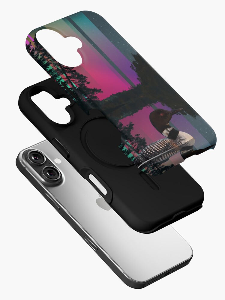 Thumbnail 2 of 4, iPhone Case, Lake Lights and a Loon designed and sold by DavidLoblaw.