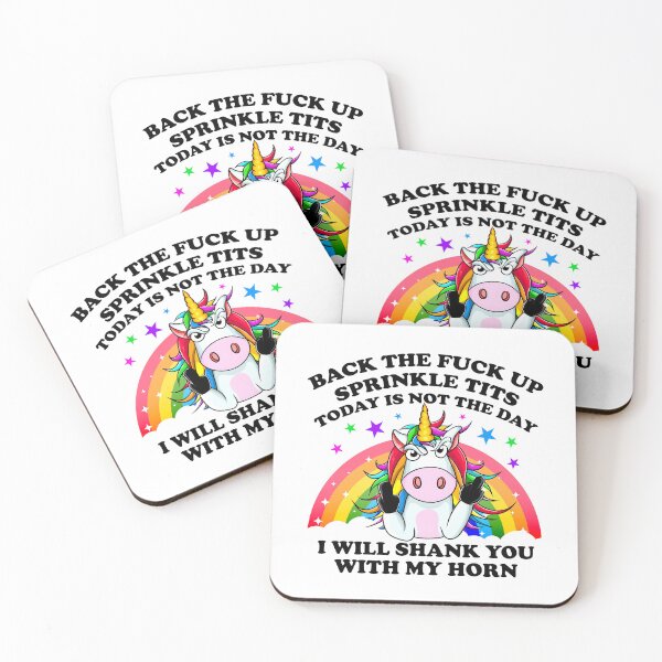 Item preview, Funny Unicorn Lover Sticker Back The Fuck Up Sprinkle Tits Today is Not The Day I Will Shank You With My Horn  designed and sold by stickersworld31.