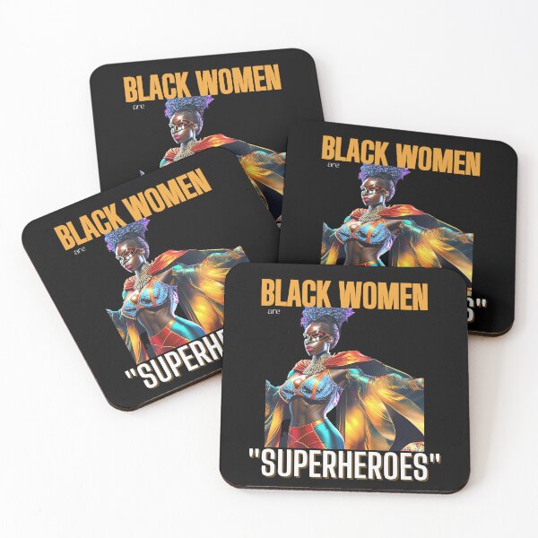 Item preview, "Black women are superheroes in disguise" - Image of a woman wearing a superhero mask and cape. designed and sold by DandelionSeeds.