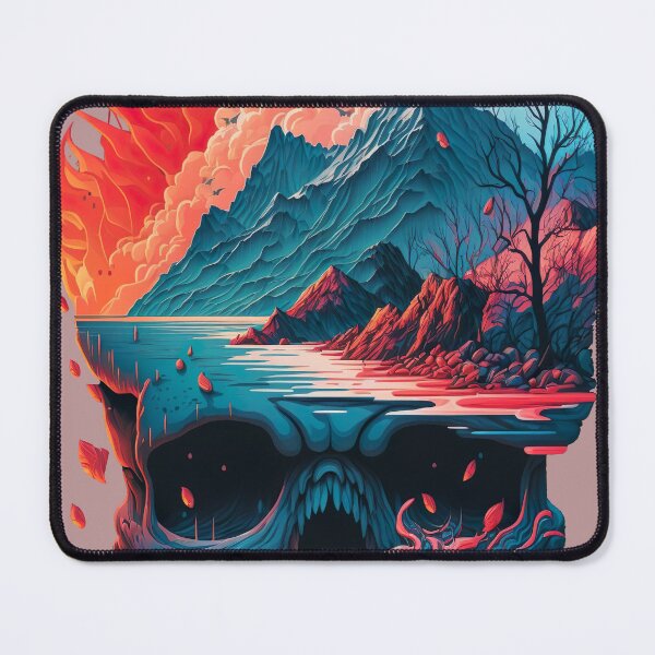 Item preview, Flaming Landscape Skull designed and sold by GenerationGems.
