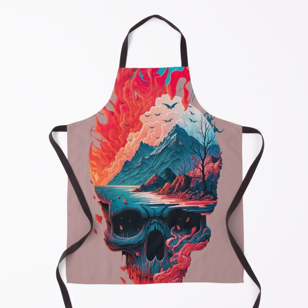 Item preview, Flaming Landscape Skull designed and sold by GenerationGems.