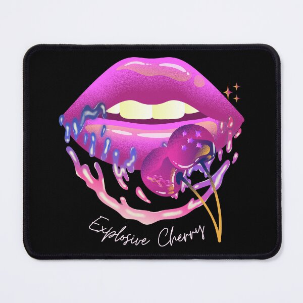 Item preview, Cherry explosive, multicolor illustration of seductive lips with cherry lipstick. designed and sold by Malogue.