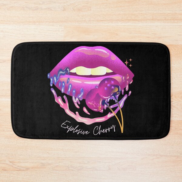 Item preview, Cherry explosive, multicolor illustration of seductive lips with cherry lipstick. designed and sold by Malogue.