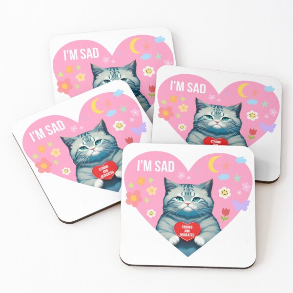 Item preview, sad strong and dedicated cat sticker designed and sold by FRH Design ⭐⭐⭐⭐⭐.