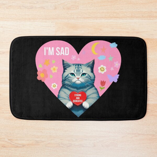 Item preview, sad strong and dedicated cat sticker designed and sold by FRH Design ⭐⭐⭐⭐⭐.