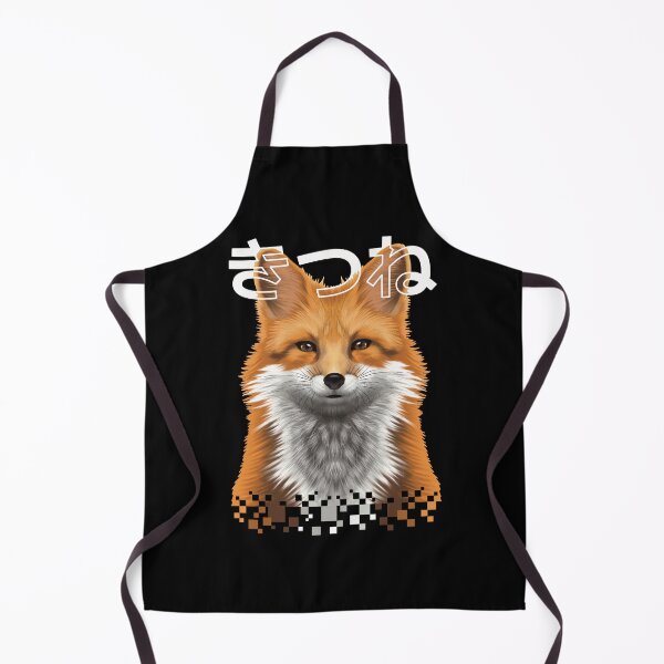Artikelvorschau, Fuchsgesicht digitales Pixel im japanischen Streetstyle in schwarzer Farbe entworfen und verkauft von SetthaSK.