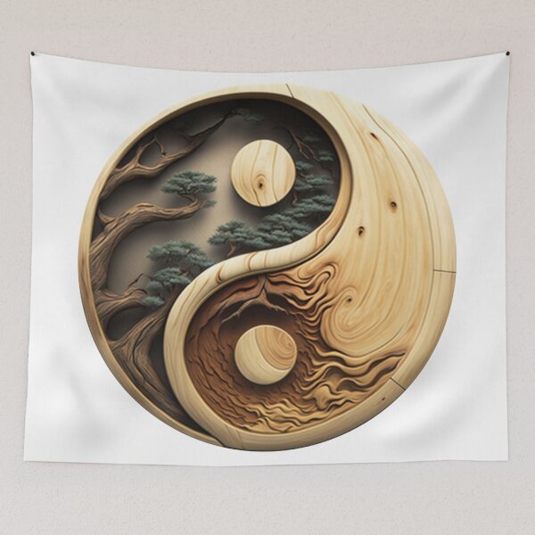 Item preview, Yin Yang Wood Carving designed and sold by BeachBumPics.