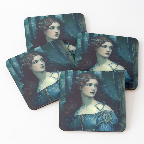 Item preview, Damsel Agnes Touched By A Dragon Pre Raphaelite Inspired Medieval Maiden  designed and sold by CGSGraphics.