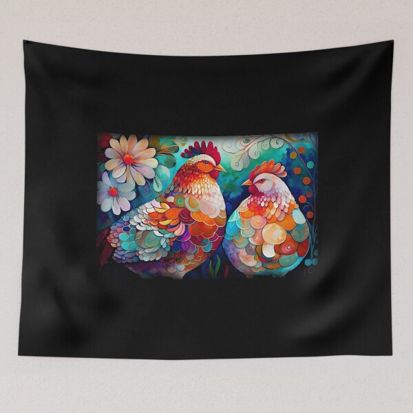 Item preview, Handsome Rooster and Beautiful Hen in their magical garden designed and sold by Orianah.