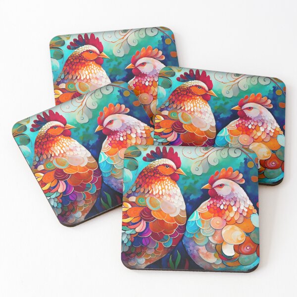 Item preview, Handsome Rooster and Beautiful Hen in their magical garden designed and sold by Orianah.
