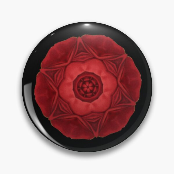 Item preview, Red Rose Flower on Black Background Design Floral Mandala designed and sold by kattakitty.