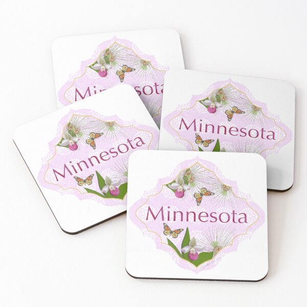 Item preview, Minnesota State Pride | Minnesota flower Ladyslipper | US State Collection State Icon Illustration | travel tracker Red Pine monarch designed and sold by JourneyHomeMade.