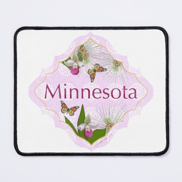 Item preview, Minnesota State Pride | Minnesota flower Ladyslipper | US State Collection State Icon Illustration | travel tracker Red Pine monarch designed and sold by JourneyHomeMade.
