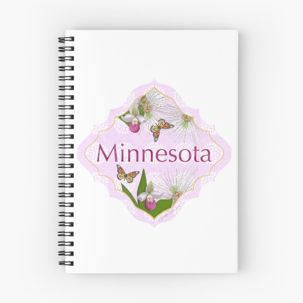 Item preview, Minnesota State Pride | Minnesota flower Ladyslipper | US State Collection State Icon Illustration | travel tracker Red Pine monarch designed and sold by JourneyHomeMade.