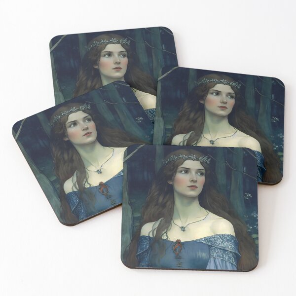 Item preview, Damsel Elaine Touched By Love Pre Raphaelite Inspired Medieval Maiden  designed and sold by CGSGraphics.