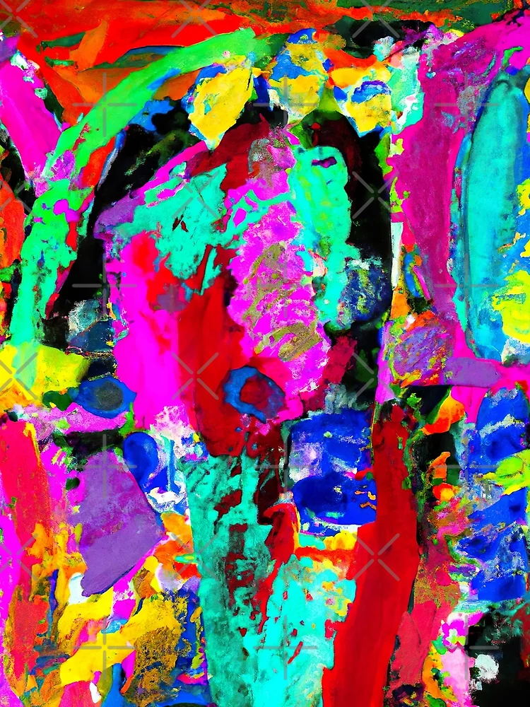 Thumbnail 3 of 3, Scarf, Multicolor Abstract Expression Pattern designed and sold by inquestyle.