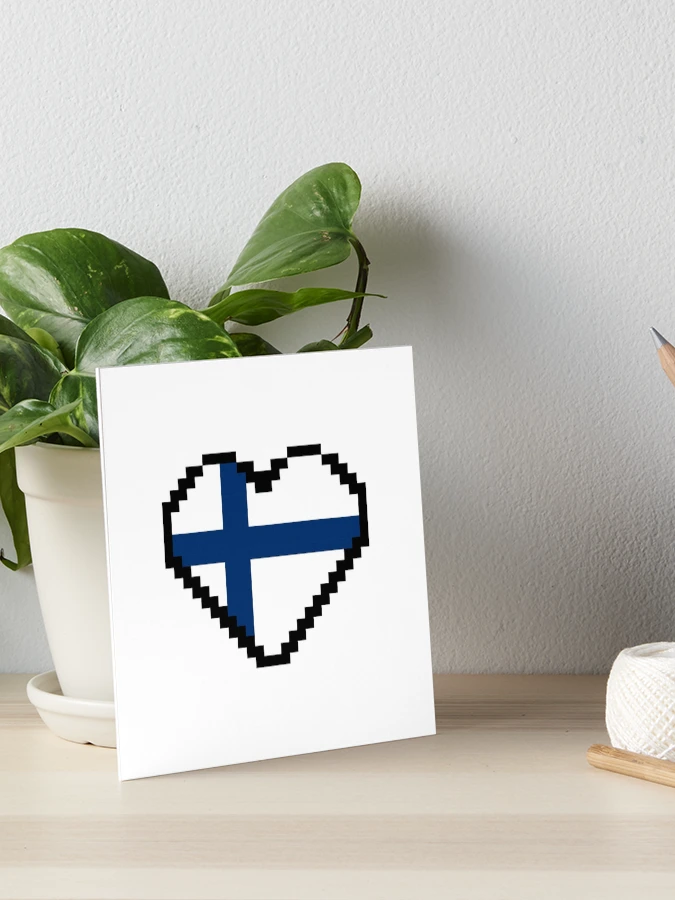 Finland Flag Pixel Art, Finnish flag pixel art