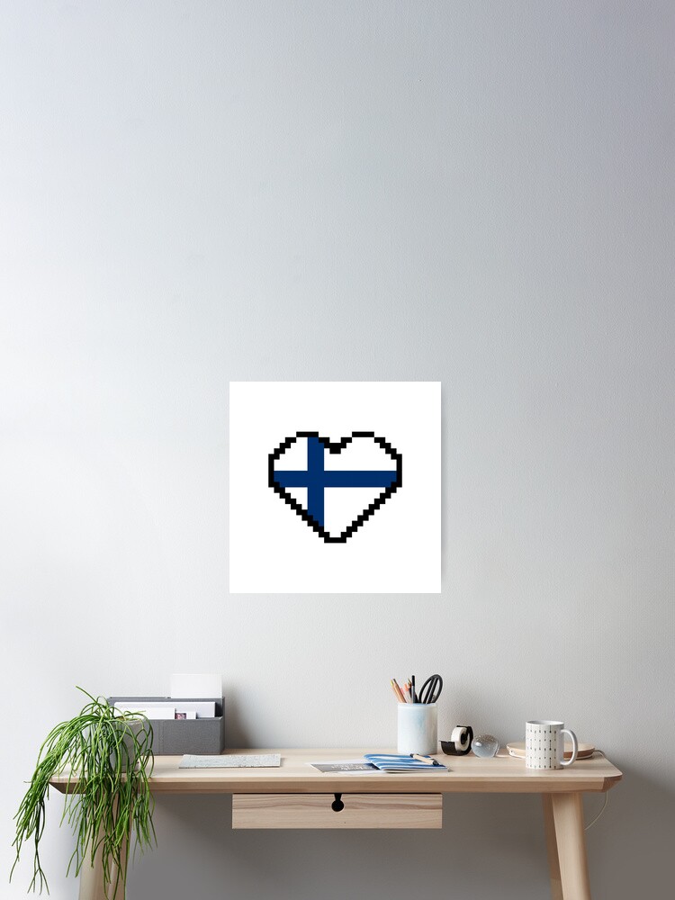 Finland Flag Pixel Art, Finnish flag pixel art