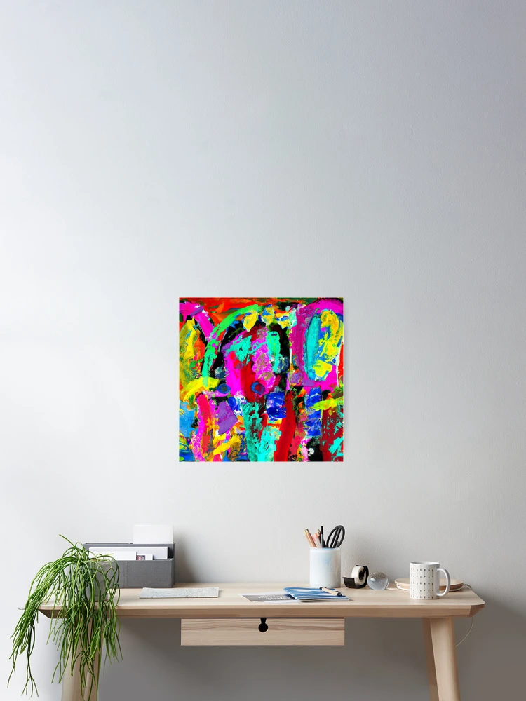 Thumbnail 2 of 3, Poster, Multicolor Abstract Expression Pattern designed and sold by inquestyle.