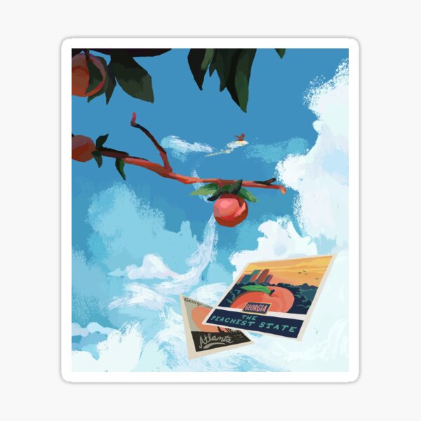 Atlanta Peach Postcards Sticker