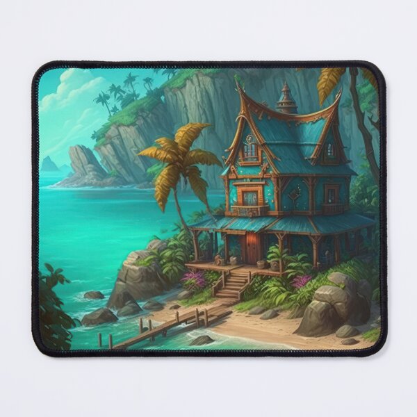 Item preview, Ancient Lost Blue House On The Island designed and sold by Crystal Heaven.