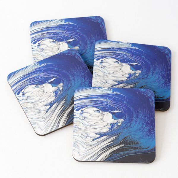 Item preview, Abstract Fluid Art Blue Silver designed and sold by EFrancisArt.