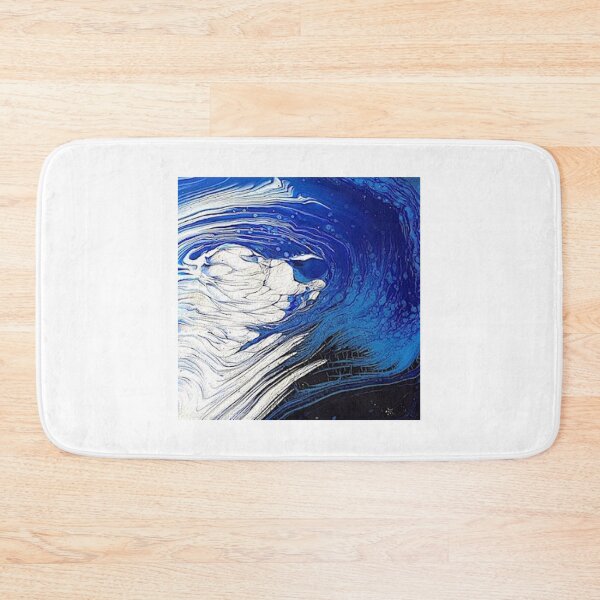 Item preview, Abstract Fluid Art Blue Silver designed and sold by EFrancisArt.