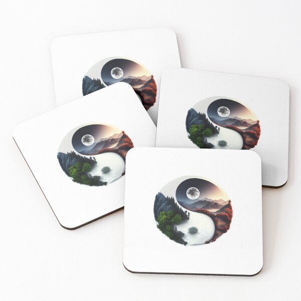 Item preview, Yin Yang Abstract Watercolor Artwork, Eastern Spiritual YinYang Prints designed and sold by SharpDream.