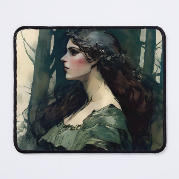 Item preview, Damsel Joan Touched By the Wild Pre Raphaelite Inspired Medieval Maiden  designed and sold by CGSGraphics.