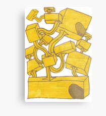 Yellow 3D Blocks by Seth Cummins Metal Print