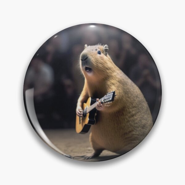 Item preview, Capybara Playing Guitar designed and sold by Mino Shop.