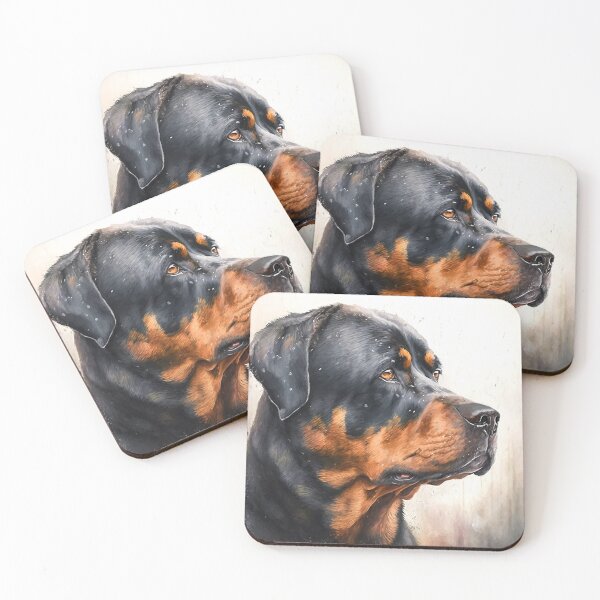 Item preview, pintura de acuarela de rottweiler designed and sold by ebrawne.